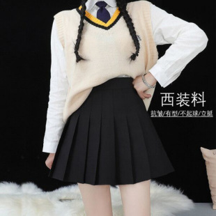 Short Pleated Skirt Spring and Summer High Waist 2024 New Black Skirt Summer Large Size A-Line Slim Plaid Skirt for Women