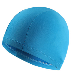 Cloth swimming cap nylon with paper card independent packaging fashion long hair sunscreen swimming cap men's and women's swimming cap