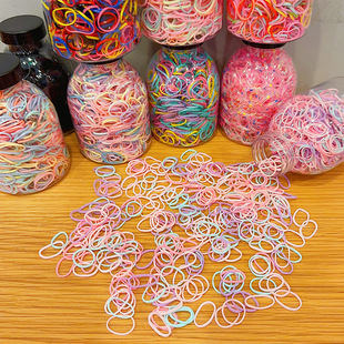 Children's baby high elastic rubber band does not hurt hair disposable rubber band Little girl hair ring girl candy color head rope