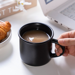 High-Looking Pure Color Ceramic Water Cup Gift Cup Matte Coffee Cup Cross-Border Mug with Customizable Logo Engraving