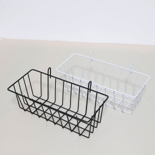 Grid small hanging basket iron wall hanging rack bathroom bathroom wall hanging storage rack kitchen storage rack