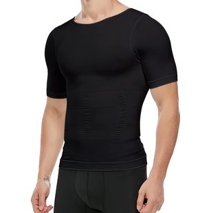 2023 cross-border hot men's body shaping short sleeve belly shaping bottoming body shaping clothes belly shaping beer