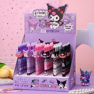 Cartoon Black Genie Erasable Push Pen Cute Shape Resin Patch Gel Pen Student Gift Pen Stationery Blue