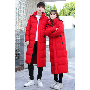Loose Slim Couple's Cotton Clothes Mid-length Winter Loose Cotton-padded jacket New Coat Solid Color Windproof Warm for Couple