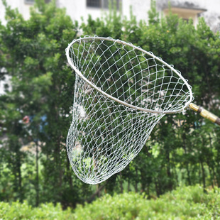 Folding Copy Net Head Stainless Steel Copy Net Small Eye Big Eye Net Pocket Foldable Fish Fishing Net Pocket Fishing Supplies