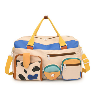 Casual Sports Fitness Bag Women's Personalized Niche Large-capacity Short-distance Storage Luggage Bag Dopamine Portable Travel Bag