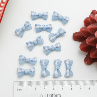 1CM ширина 2CM Длинный мини-маленький бант в клетку марля с двойным соединением маленький галстуком-бабочкой diy аксессуары ручной работы