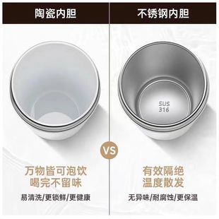 Portable stainless steel thermos cup for girls office double drinking straw kettle for students household drinking water lovers cup