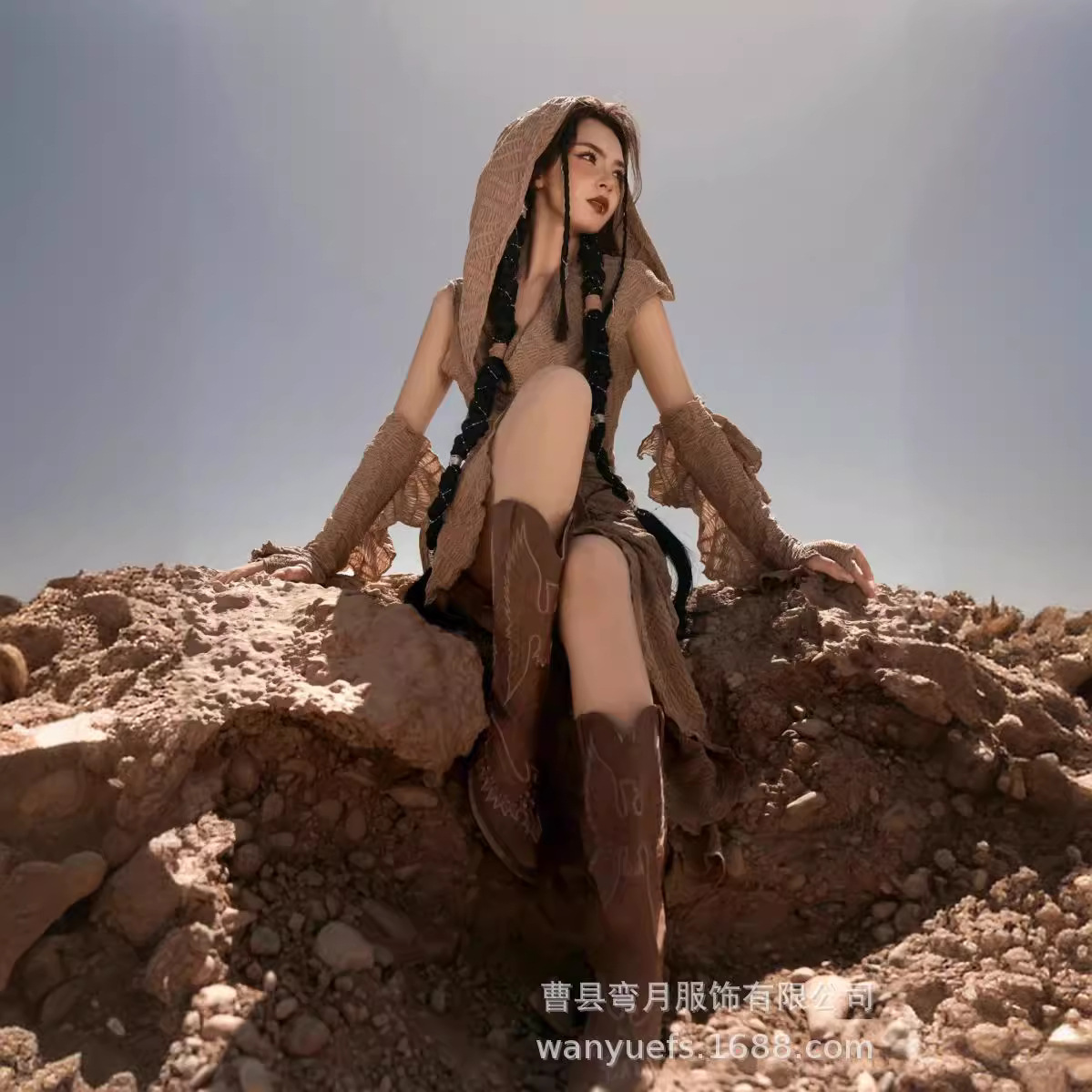 Egypt, Morocco, Exotic Desert Travel Photography Vacation Dress, Xinjiang Dunhuang Wasteland Style Photo Studio