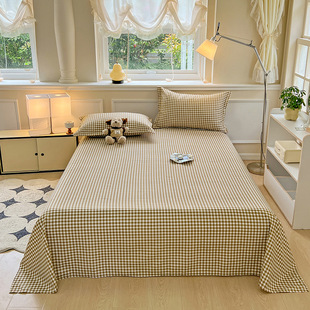 Small fresh printed skin-friendly water-washed cotton sanding sheets for four seasons universal single double student dormitory single sheets