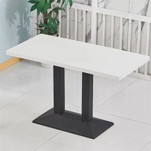 Simple hotel restaurant rectangular noodle shop table dessert shop snack shop milk tea restaurant commercial dining table and chair combination