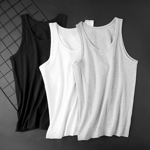Men's Pure Cotton Vest Summer Thin Plus Weight Plus Weight Loose Sports Hurdle Sweatshirt for Middle-aged and Elderly Men