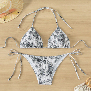 Хулудао Купальник 2024 новый европейский и американский сексуальный bikini цветочный купальник женский высокий смысл пляжное бикини