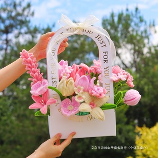 Twist bar bouquet diy material bag homemade roses to send girlfriend March 8th Women's Day gift 38 goddess