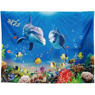 Cross-border hot sale unicorn Tiger elephant dragon printed tapestry can be used as customer picture background wall tapestry hanging cloth