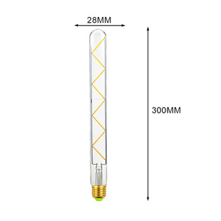 LED Edison test tube bulb T300 vintage industrial wind warm light lighting Golden E27 screw tubular bulb