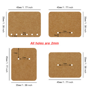 Cross-border Explosions 4.5x 3.5cm Porous Earrings Paper Card Jewelry Display Card Hot Selling in stock Earrings Cardboard