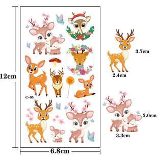 Cross-border children's tattoo stickers cartoon tattoo stickers cute animal water transfer disposable tattoo stickers birthday party