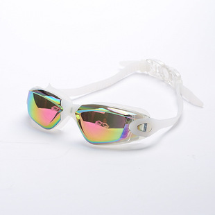 Adult swimming goggles waterproof silicone electroplated HD anti-fog swimming glasses cross-border hot selling large frame swimming goggles wholesale