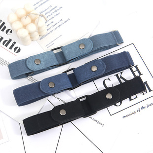Lazy Belt Ins Style Punch-free Decoration Spring and Summer Jeans Belt Traceless Elastic All-match Invisible Elastic