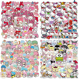 50 Sanrio stickers cartoon cute hand account mobile phone case computer luggage cup bicycle stickers wholesale