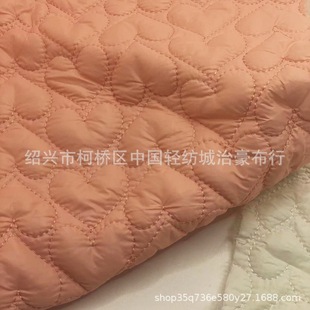 Quilted Cotton Bag Fabric Autumn and Winter Women's down Cotton Quilted Fabric Cosmetics Bag Luggage Cross-Body Bag Heart Decorative Fabric