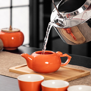 Persimmon Gift Kung Fu Tea Set suit Wedding Birthday Full Moon Return Gift Company Activities Opening Accompanying Hand Ceremony Logo