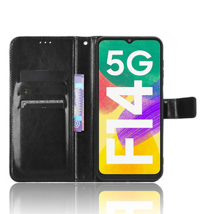 Применимо к чехле для мобильного телефона Samsung F14 Galaxy F14 5G флип-кожаный чехол Crazy Horse с узором карточный ремешок SM-E146B