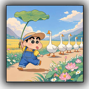 Новый стиль мультфильм Crayon Shinchan Digital масляная живопись diy ручной раскраски исцеление декомпрессии гостиная акриловая живопись подарка