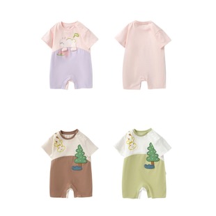 Young Sapling Детская одежда для пердежа Комбинезон с короткими рукавами для мальчиков и девочек 2023 Летняя новая детская одежда