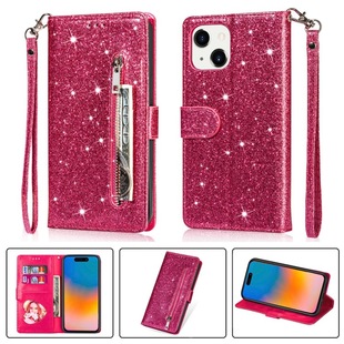 For IPHONE15 14 13 12 11PRO MAX XR X 876 S23FE glitter zipper leather case