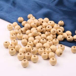Colorful Wooden Beads DIY Handmade Beaded Weaving Basket Flower Pole Crafts Big Hole Wooden Beads Flower Basket Accessories Scattered Beads