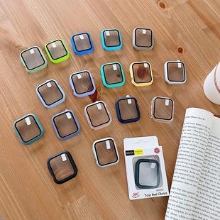 Для appleiWatch6 поколения защитный чехол Apple Watch S7 однотонный ПК пленка из закаленного стекла интегрированный защитный чехол