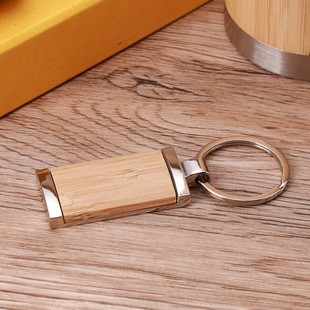 Bamboo business card case set bamboo board key chain Enterprise Company Real Estate annual meeting employee activity Gift Set