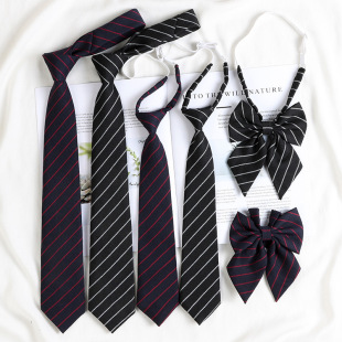 DK Hand Tie Tie Jk Plaid Shirt Casual Free Tie Accessories Men and Women Couple Student College Style Bow Collar Flower