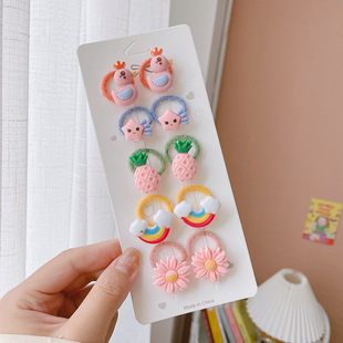 Children's small rubber band hair ring cute not to hurt the hair rope small size summer baby thumb ring hair less hair rope wholesale