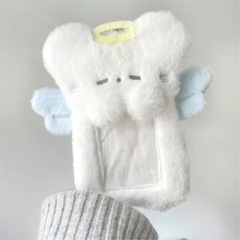 Cute Cartoon Plush Card Holder Ins Angel Meal Card Bus Card Idol Photo Card Protective Cover Display Pendant