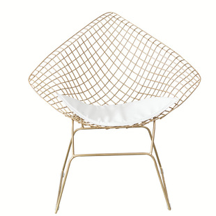 Nordic ins Style Personality Internet Celebrity Photo Iron Stool Lazy Backrest Makeup Chair Casual Golden Chair Single Person