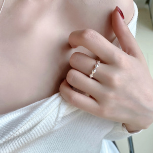 Geometric Texture Shell All-match Ring Women's Niche High-end Light Luxury Ins Style Open Ring Simple New Chinese Style