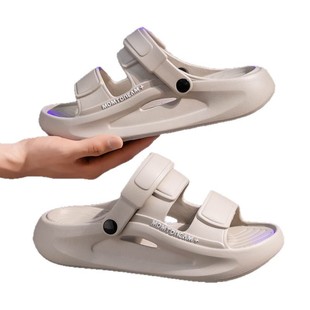2025 poop-feeling thick-soled non-slip sandals men's summer new fashion outerwear two-wear beach sandals wholesale