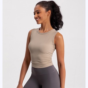 Athena lulu спортивный жилет для женщин носить складки спортивный бег топ