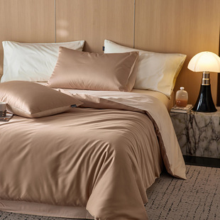 Class A Light Luxury 100 Gold Sun Satin Long-staple Cotton Four-piece Set 100 All-cotton Bed Cover Four-piece Set Quilt Cover Bed Sheet