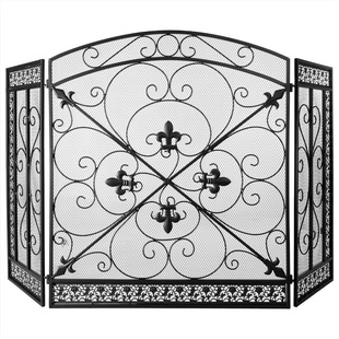 European-style wrought iron stove enclosure in stock now-made exquisite carved safety protection splash-proof Mars living room heating good helper
