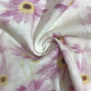 26S Cotton Plain Direct Spray Printed Fabric Small Floral Plant Summer T-Shirt Children's Clothing Home Clothing Reactive Printed Fabric