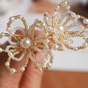 Hanfu Hairpin Rice Bead Flower Small Flower Women Flower Pearl Imitation Forbidden City U Hairpin Antique Chinese Cabbage Accessories Tang Style Ming Style