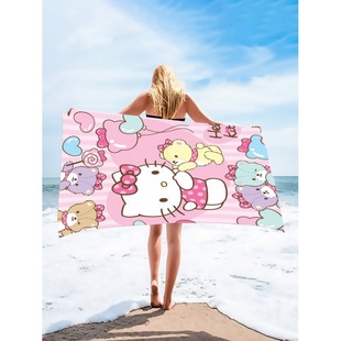 Cross-border cartoon Sanrio series Kulomidin microfiber beach towel absorbent quick-drying swimming bath towel wholesale