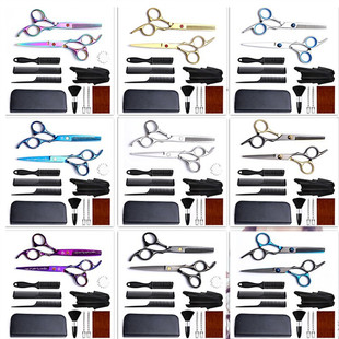 Cross-border AliExpress Amazon haircut scissors split cut color flat cut teeth scissors manufacturers wholesale hairdressing scissors set