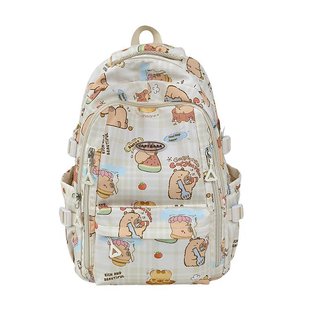 Kapibala Capybara Satchel Large Capacity Junior High School Senior high school Elementary Cute Backpack All-match Cartoon Backpack