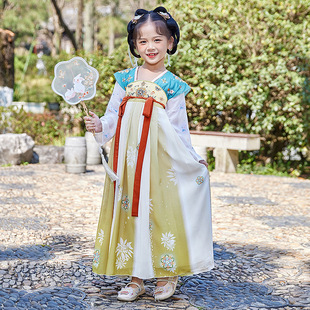 Мужская одежда для изучения китайского языка Hanfu, древний костюм, костюм для декламации, учащиеся начальной школы, девочки, треххарактерная сутра, церемония открытия, Детский костюм для выступления