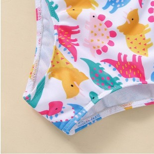 2023ins AliExpress Ebay popular European and American multi-color dinosaur printed strap children's split swimsuit